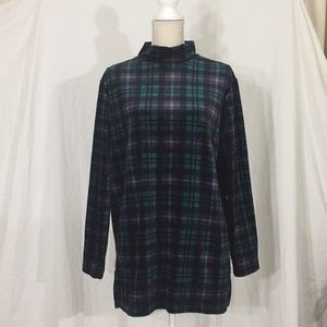Blue Green Plaid Sweater